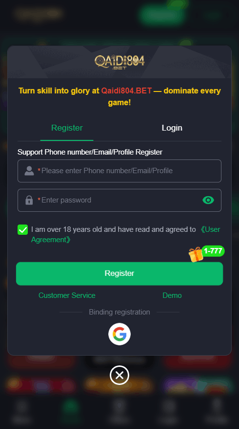 Qaidi 804 game free login and registration